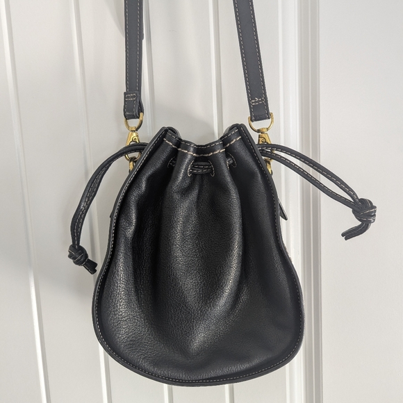 Fossil Handbags - Fossil Black Pebble Drawstring Crossbody